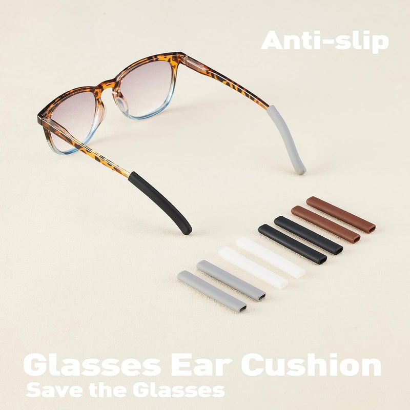 fusanwin Anti-Slip Glasses Ear Cushion, Silicone Eyeglasses Temple Tips Sleece, Soft Glasses Grip, Comfort Eyeglass Cushions, Eyeglass Grips for Men, Women, Glass Accessories (3 White Pairs) - Image 5
